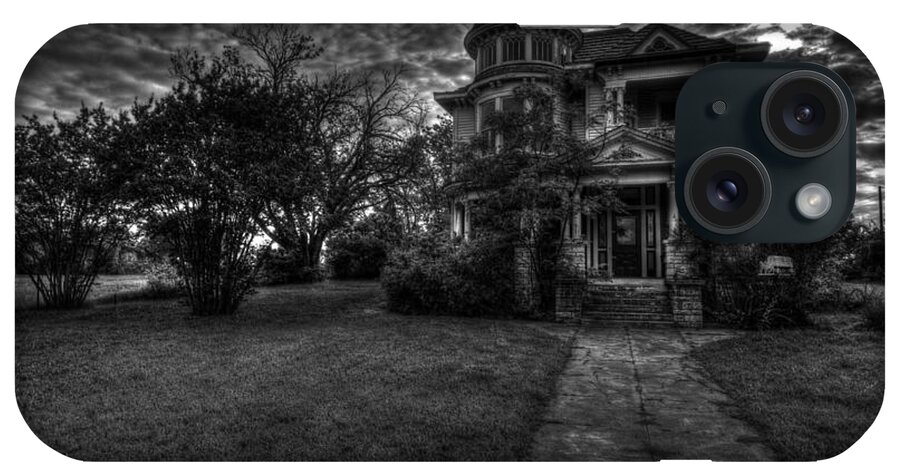 Fort Worth Home iPhone Case featuring the photograph Black and White Historic Fort Worth Home by Jonathan Davison