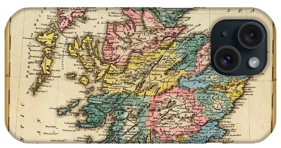 Historic Map Of Scotland By Fielding Lucas - 1817 iPhone Case featuring the painting Historic Map Of Scotland By Fielding Lucas - 1817 by MotionAge Designs