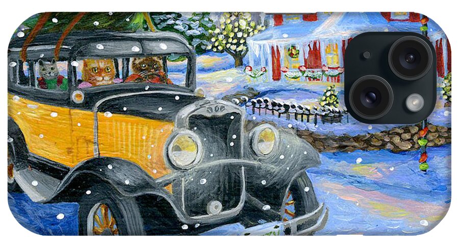 Car iPhone Case featuring the painting Holiday Spirit by Jacquelin L Westerman