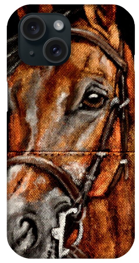Thoroughbred Mare Chestnut In Color iPhone Case featuring the painting Holly by Carol Russell