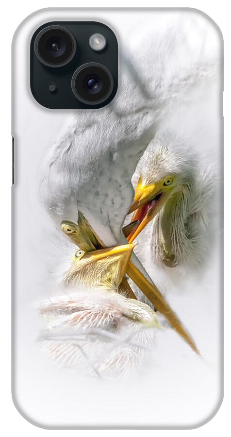 Great White Heron iPhone Case featuring the photograph Home Delivery by Ghostwinds Photography