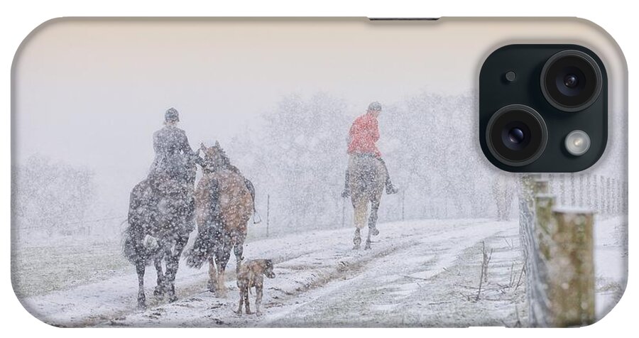 Hunting iPhone Case featuring the photograph Home in the Snow by Mark Egerton