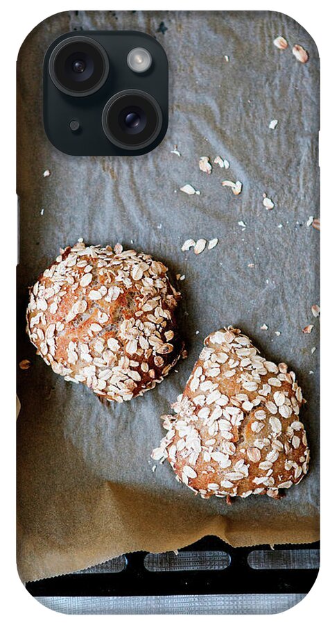 Copenhagen iPhone Case featuring the photograph Homemade Buns With Oats by Line Klein