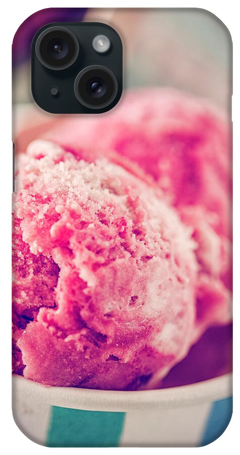 Ice Cream Parlor iPhone Case featuring the photograph Homemade Strawberry Ice Cream In A by Gmvozd