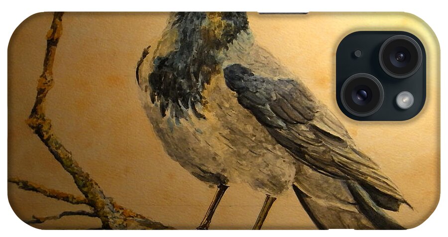 Berlin iPhone Case featuring the painting Hooded Crow by Juan Bosco