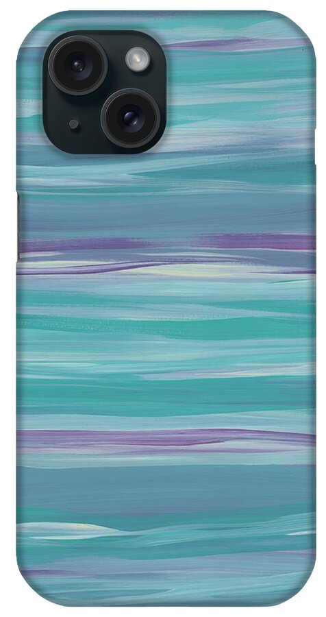 Horizontal iPhone Case featuring the painting Horizontal Stripes Mint by Barbara St Jean