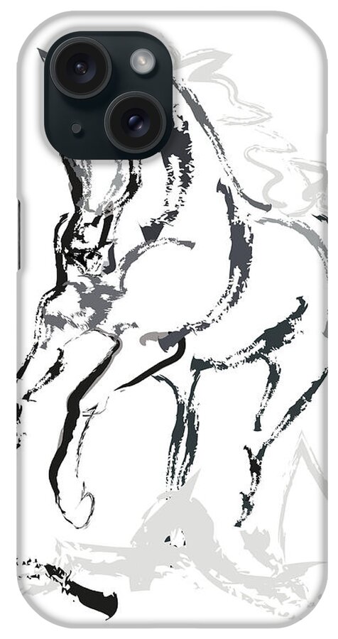 Running Horse iPhone Case featuring the painting Horse- Andalusian angel by Go Van Kampen