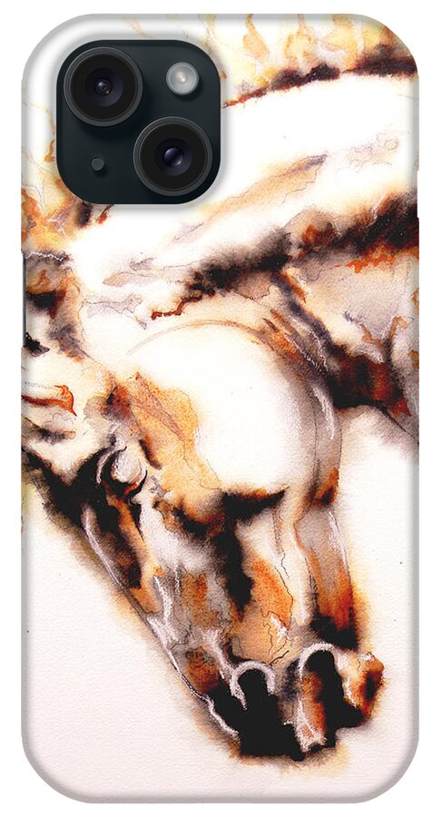 Cavallo iPhone Case featuring the painting E  P  I  C  U  S. by J U A N - O A X A C A