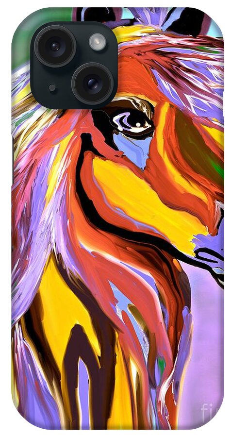 Horse Posing Pretty iPhone Case featuring the painting Horse Posing Pretty 2 by Saundra Myles