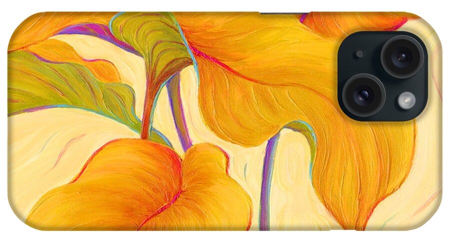 Yellow iPhone Case featuring the painting Hosta Hoofers by Sandi Whetzel