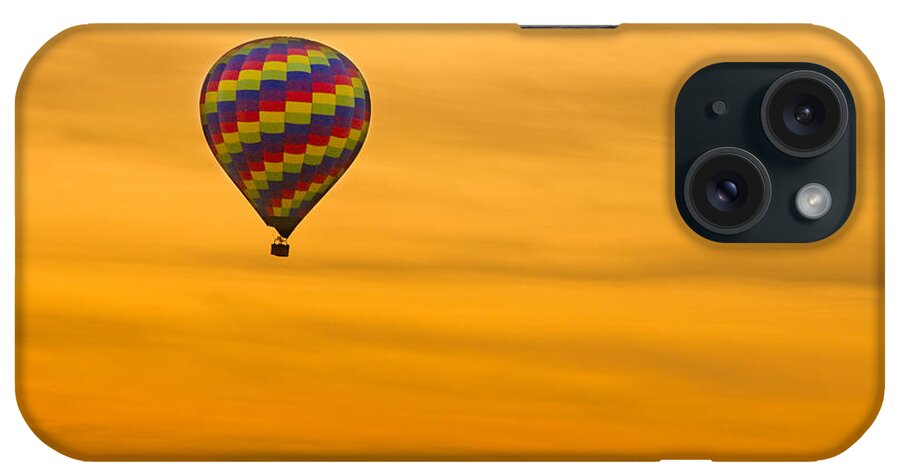 'hot Air Balloon' iPhone Case featuring the photograph Hot Air Balloon in The Golden Sky by James BO Insogna