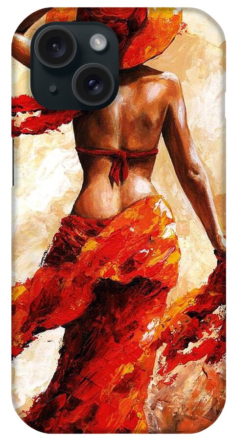 Woman iPhone Case featuring the painting Hot breeze #02 by Emerico Imre Toth