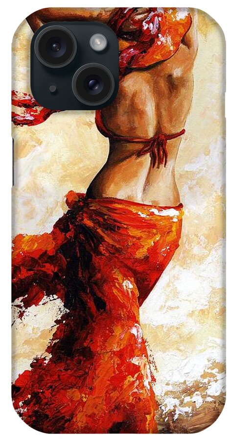 Woman iPhone Case featuring the painting Hot breeze 03 by Emerico Imre Toth