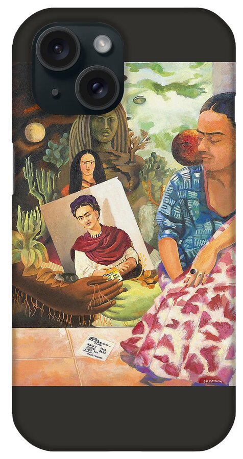 Frida Kahlo iPhone Case featuring the painting Hot Ticket Frida Kahlo Meta Portrait by Susan McNally