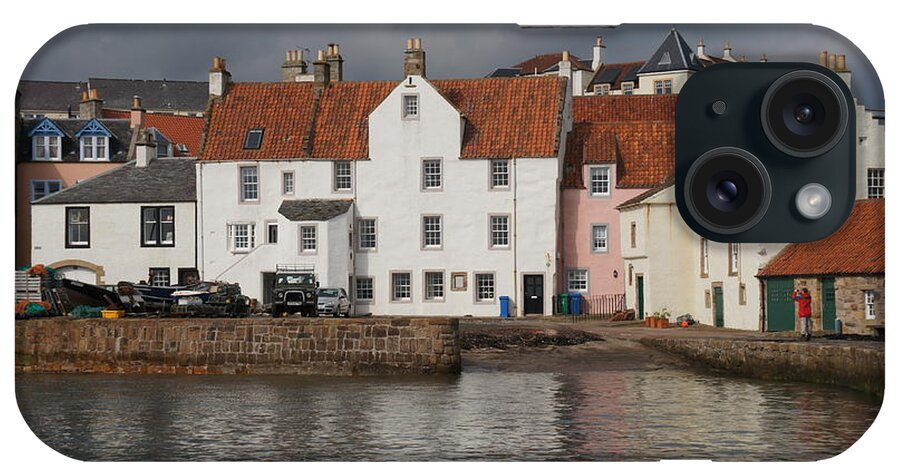 Landscape iPhone Case featuring the photograph Houses at Pittenweem harbor by Elena Perelman