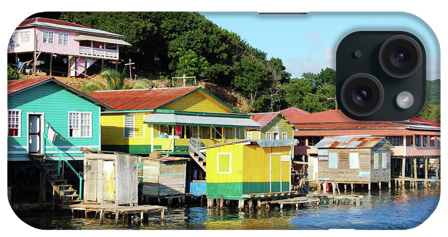 Water's Edge iPhone Case featuring the photograph Houses On The Coast Of Roatan, Honduras by Wildroze