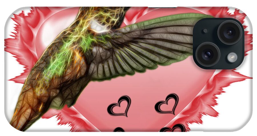 Hummingbird iPhone Case featuring the painting Hummingbird - 2055 F S M by James Ahn