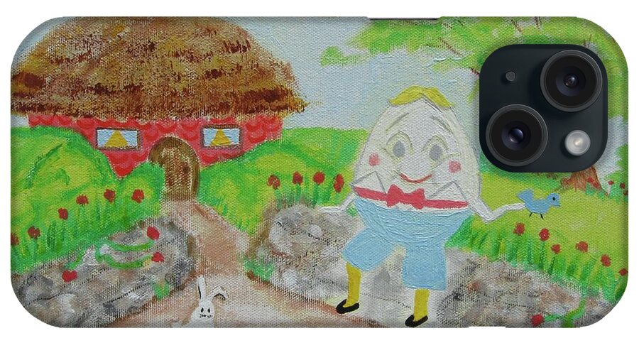 Humpty Dumpty iPhone Case featuring the painting Humpty's House by Diane Pape
