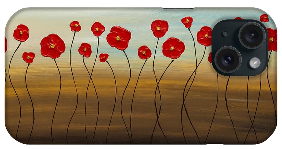 Red Poppies iPhone Case featuring the painting Hungarian Poppies by Carmen Guedez