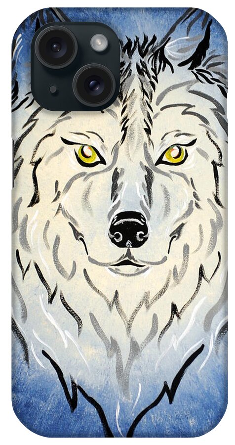 Wolf iPhone Case featuring the painting Hungry like the wolf by Meganne Peck