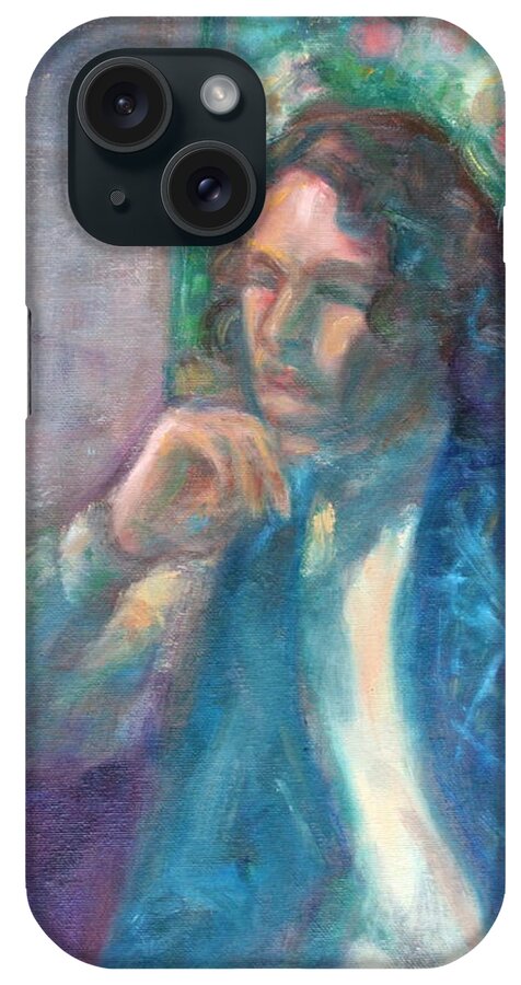 Young Man iPhone Case featuring the painting I am Heathcliff - Original Painting by Quin Sweetman