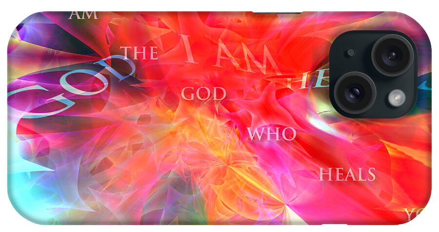 Hotel Art iPhone Case featuring the digital art I AM the God Who Heals You by Margie Chapman