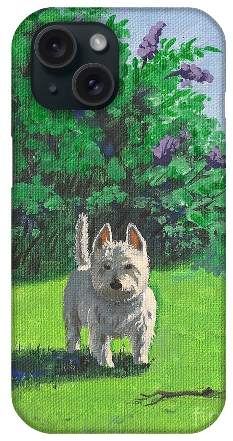 Print iPhone Case featuring the painting I Found the Stick by Margaryta Yermolayeva