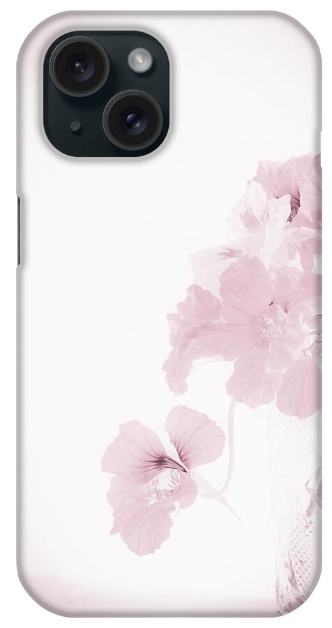 Nasturtiums iPhone Case featuring the photograph I Like My Nasturtiums Soft And Pink by Sandra Foster