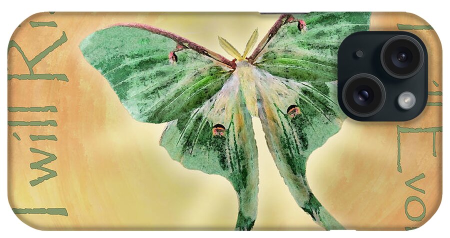 Moth iPhone Case featuring the digital art I Will by Deborah Smith