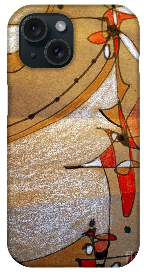 Abstract Drawing iPhone Case featuring the drawing Ice Climbing by Nancy Kane Chapman
