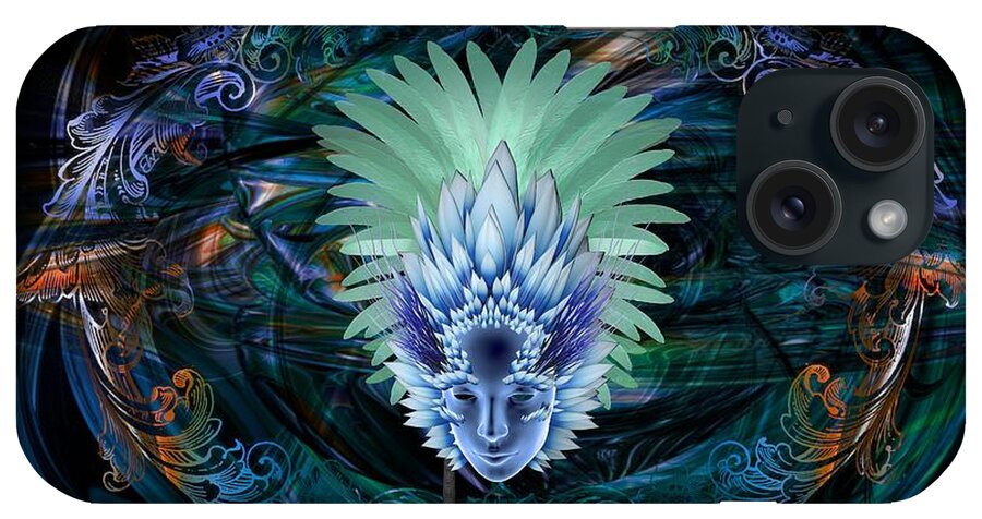 Mardi Gras Masks iPhone Case featuring the digital art Ice Queen by Louis Ferreira