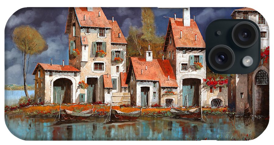 Village iPhone Case featuring the painting Il Villaggio Sul Lago by Guido Borelli