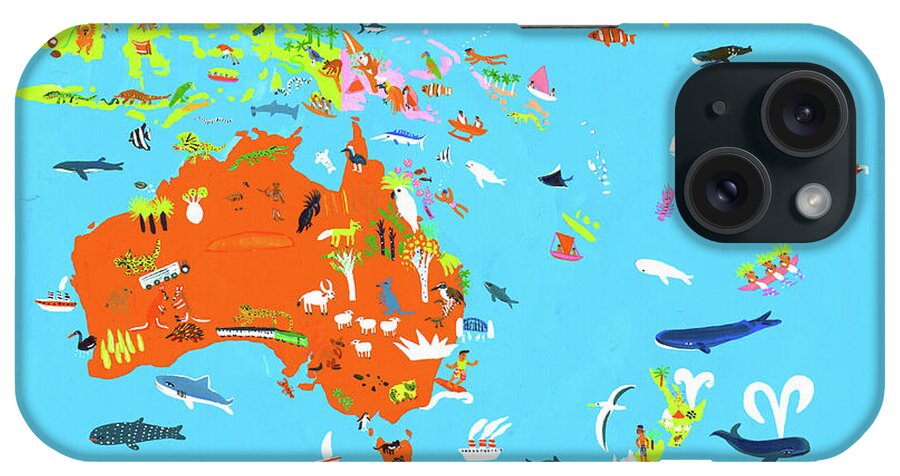 Abundance iPhone Case featuring the photograph Illustrated Map Of Australasian by Ikon Ikon Images