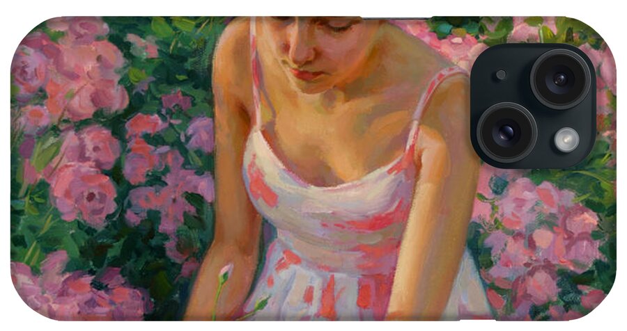 Figurative Painting iPhone Case featuring the painting In the garden by Serguei Zlenko
