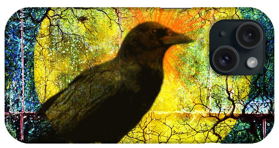 Crow iPhone Case featuring the digital art In the Night by Nancy Merkle