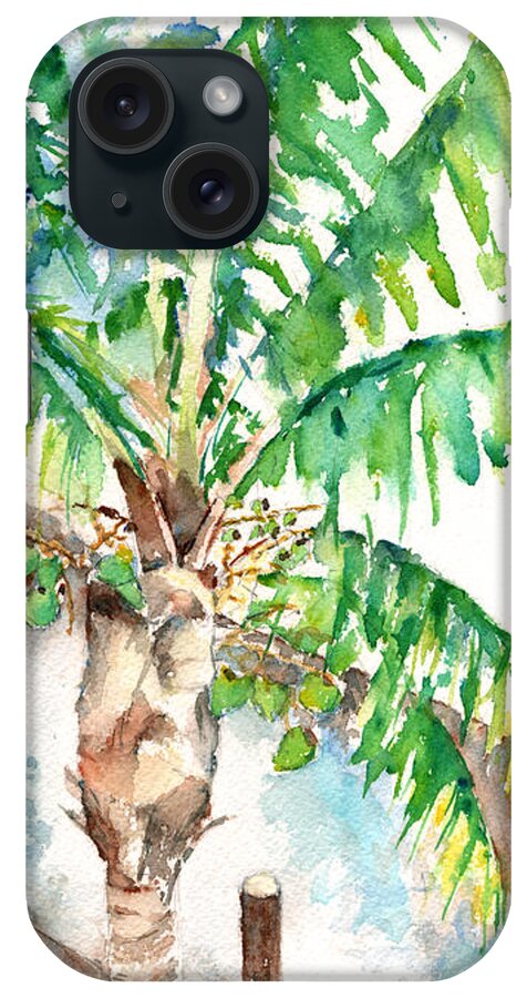 Palm Tree iPhone Case featuring the painting In the Palm by Claudia Hafner