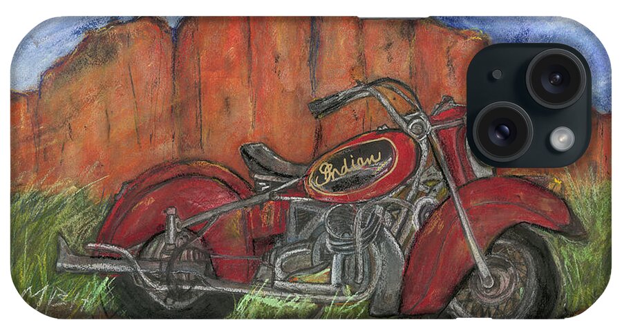 Indian Motorcycle iPhone Case featuring the painting Indian Summer by Sherry Harradence