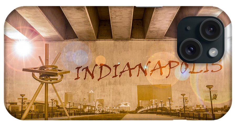 Bridge iPhone Case featuring the photograph Indianapolis Graffiti Skyline by Semmick Photo