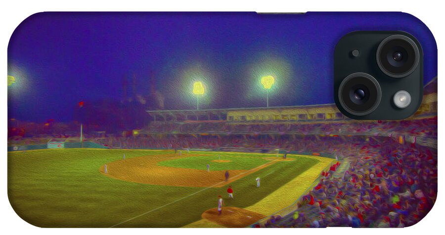 Indiana iPhone Case featuring the photograph Indianapolis Indians Night Oil V by David Haskett II