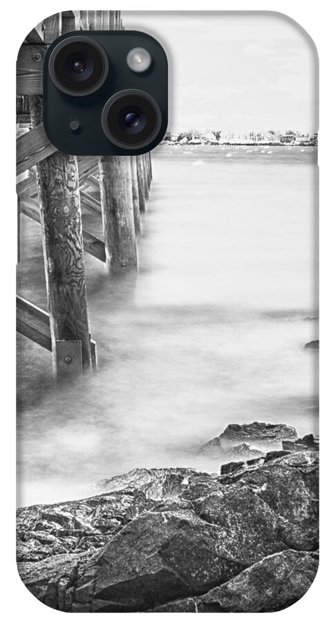 Salem iPhone Case featuring the photograph Infrared view of stormy waves at Stramsky wharf by Jeff Folger