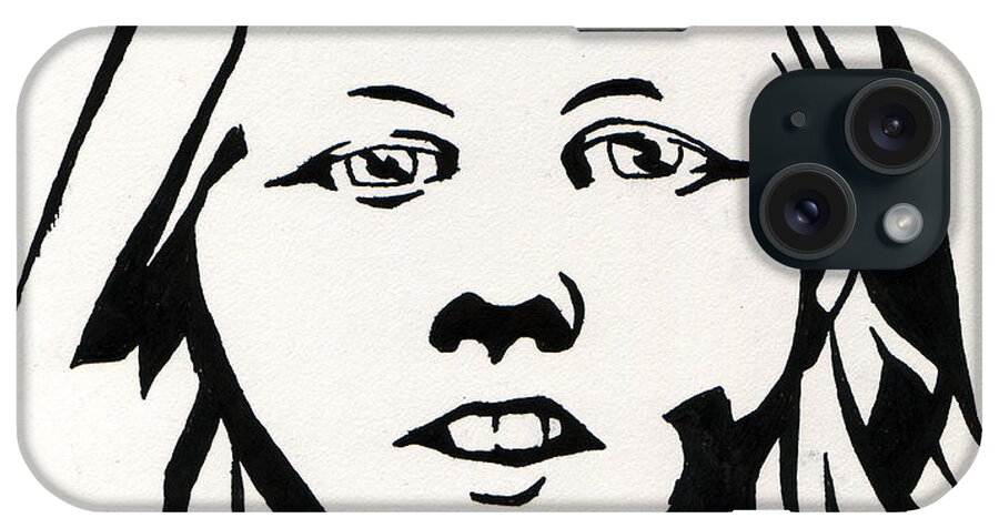 Grafitti iPhone Case featuring the drawing Ink Portrait by Samantha Geernaert