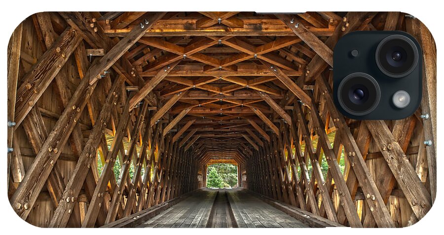 Bartonsville Covered Bridge iPhone Case featuring the photograph Interior of the 2013 Bartonsville covered bridge by Vance Bell