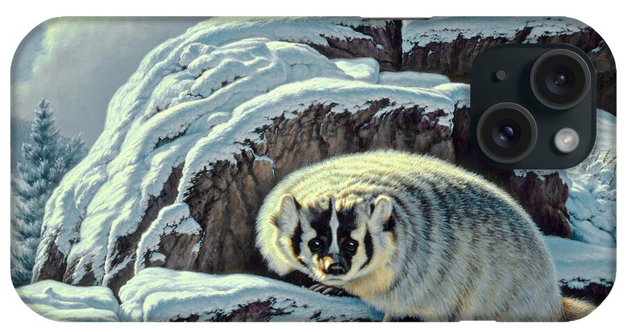 Wildlife iPhone Case featuring the painting Intrusion - badger by Paul Krapf