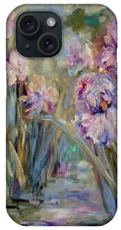 Iris iPhone Case featuring the painting Iris Garden by Mary Wolf