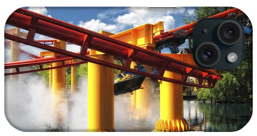 Cedar Point iPhone Case featuring the photograph Iron Dragon by Timothy Hacker