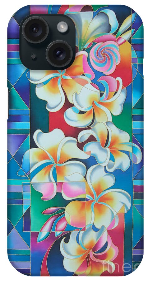 Fiji Islands iPhone Case featuring the painting Island Flowers - Frangipani by Maria Rova