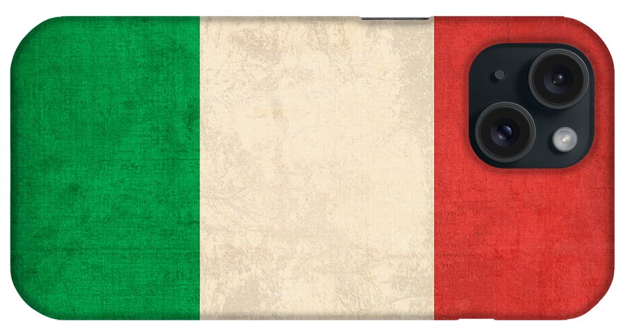 Italy Flag Vintage Distressed Finish Rome Italian Europe Venice iPhone Case featuring the mixed media Italy Flag Vintage Distressed Finish by Design Turnpike