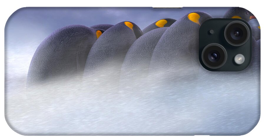 Penguin iPhone Case featuring the painting It's Cold Out Here by Gary Hanna