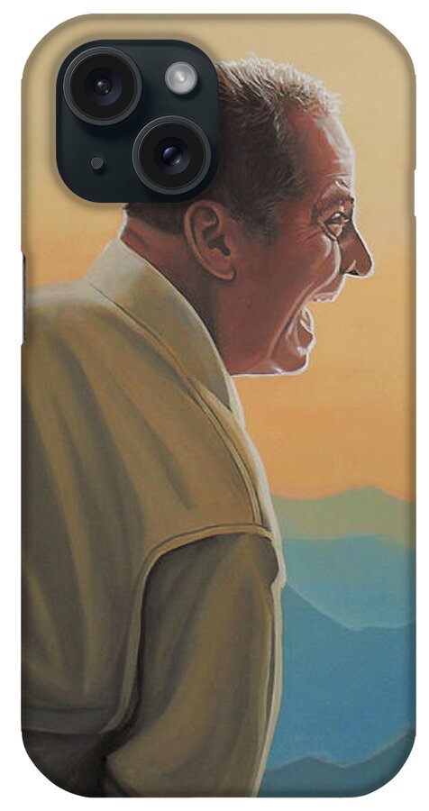 Jack Nicholson iPhone Case featuring the painting Jack Nicholson and Morgan Freeman by Paul Meijering