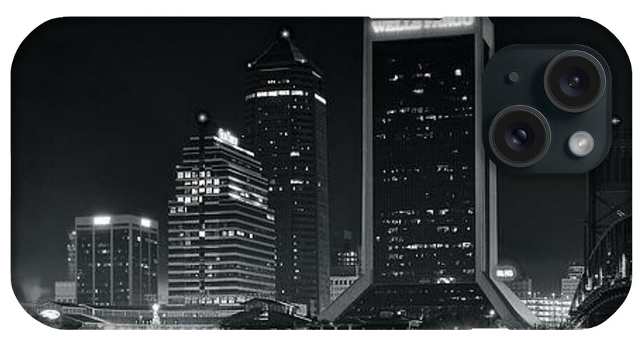 Jacksonville iPhone Case featuring the photograph Jacksonville Black and White Panorama by Frozen in Time Fine Art Photography